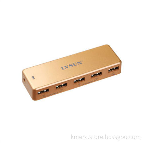 36W Portable Mobile Phone Charger w/5 Independent USB Ports, Charges 5 iPhone or 3 iPad SimultaneousNew